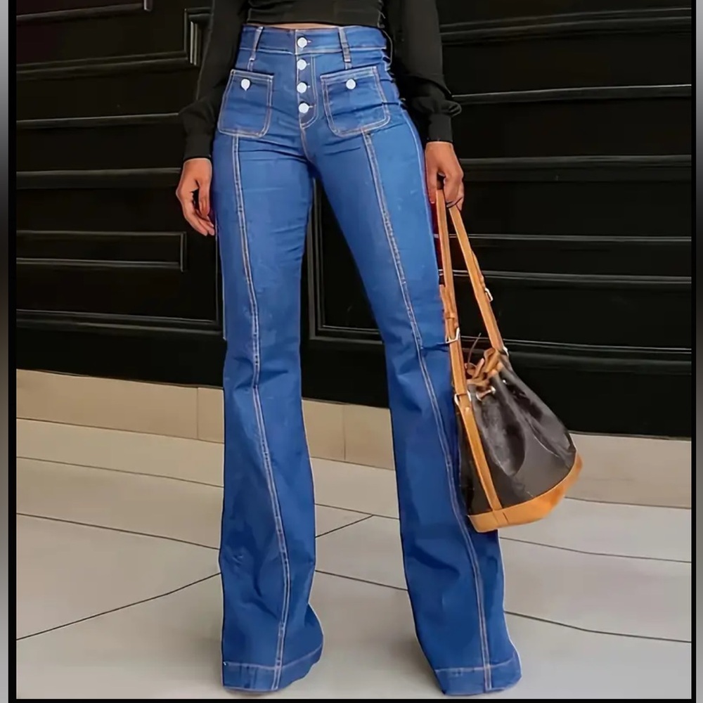 Zen Bohemian The Ultimate Chic Modern Flare Legged Jeans•XXL